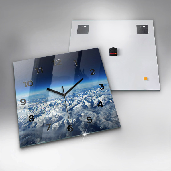 Čtvercové nástěnné hodiny Horská krajina Pyrenejí