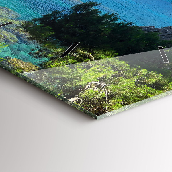 Čtvercové nástěnné hodiny Pobřeží Costa Brava