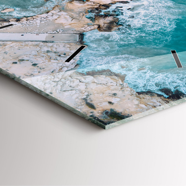 Čtvercové nástěnné hodiny Fjordy na pobřeží Costa Blanca