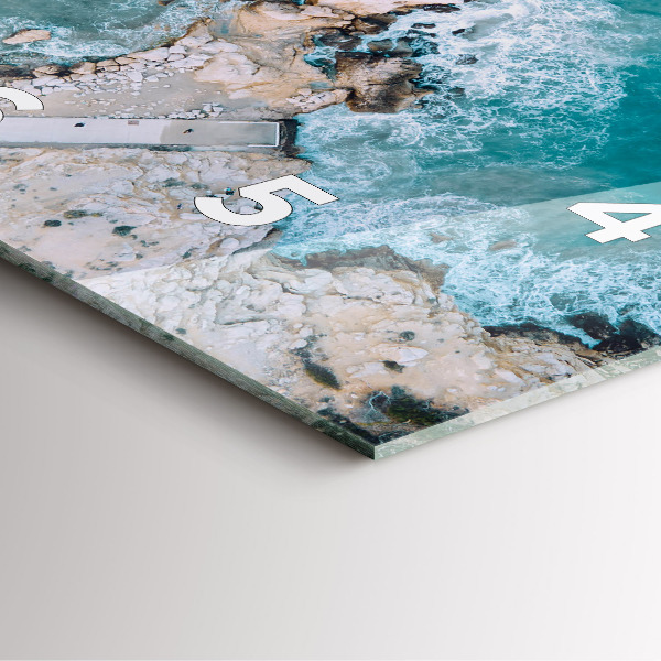 Čtvercové nástěnné hodiny Fjordy na pobřeží Costa Blanca