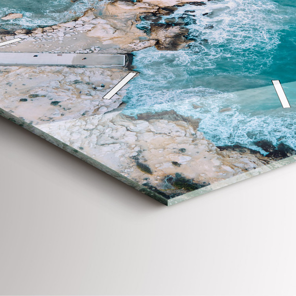 Čtvercové nástěnné hodiny Fjordy na pobřeží Costa Blanca