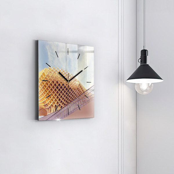 Čtvercové nástěnné hodiny Vyhlídka v Seville