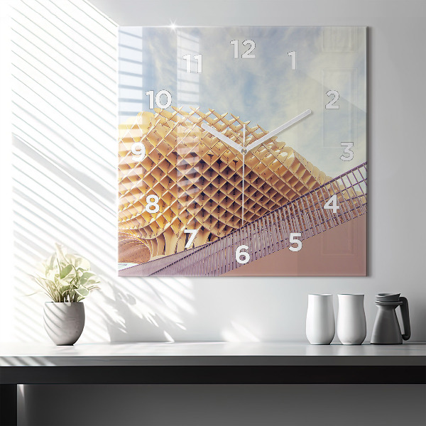 Čtvercové nástěnné hodiny Vyhlídka v Seville