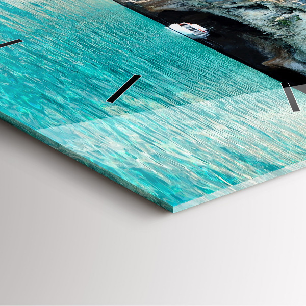 Čtvercové nástěnné hodiny Podmořská jeskyně