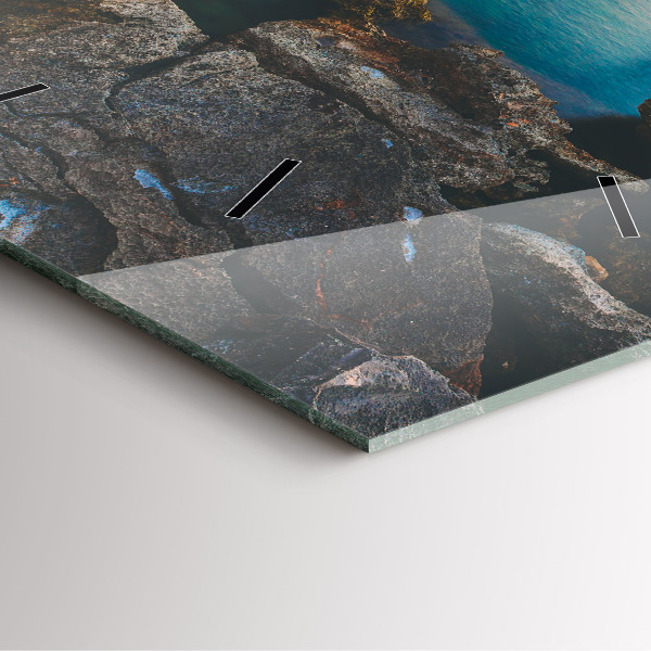 Čtvercové nástěnné hodiny Mořská krajina