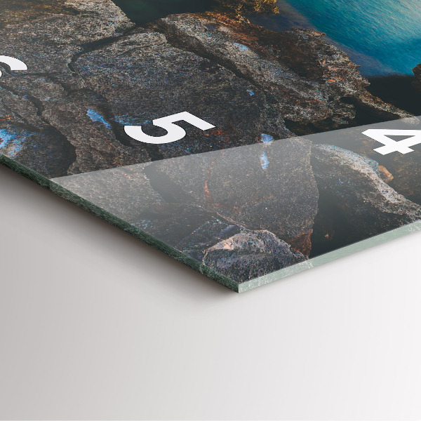 Čtvercové nástěnné hodiny Mořská krajina