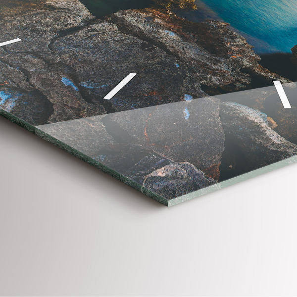 Čtvercové nástěnné hodiny Mořská krajina