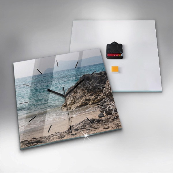 Čtvercové nástěnné hodiny Pohled na Středozemní moře
