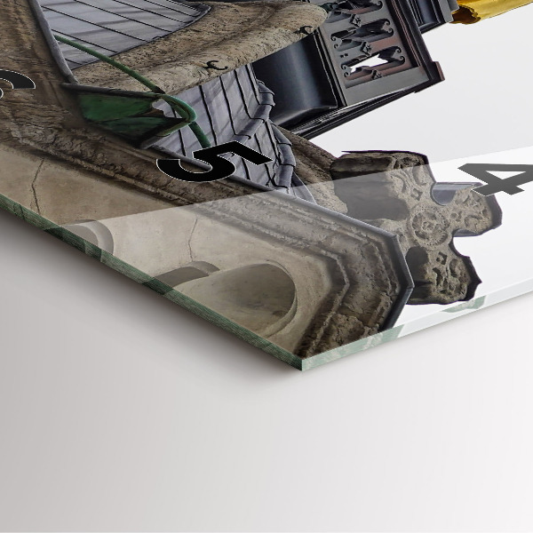 Čtvercové nástěnné hodiny Socha Panny Marie v Lyonu