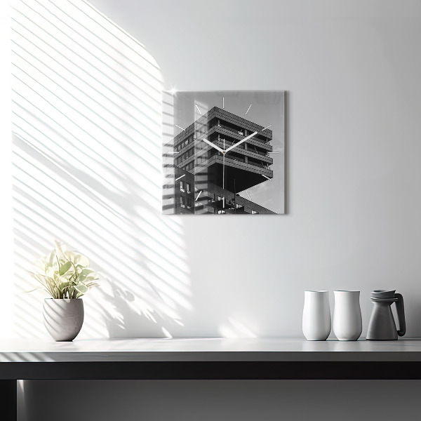 Čtvercové nástěnné hodiny Architektura v Amsterdamu
