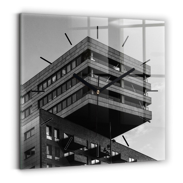 Čtvercové nástěnné hodiny Architektura v Amsterdamu