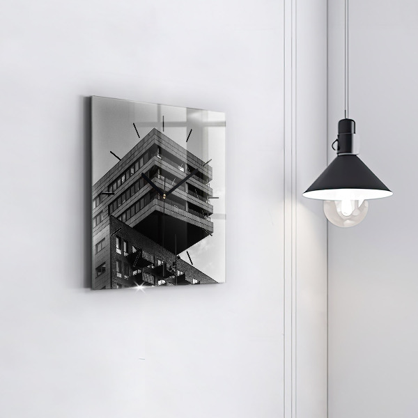 Čtvercové nástěnné hodiny Architektura v Amsterdamu