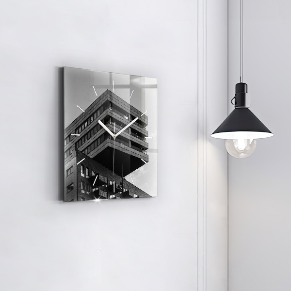 Čtvercové nástěnné hodiny Architektura v Amsterdamu