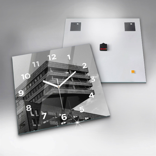 Čtvercové nástěnné hodiny Architektura v Amsterdamu