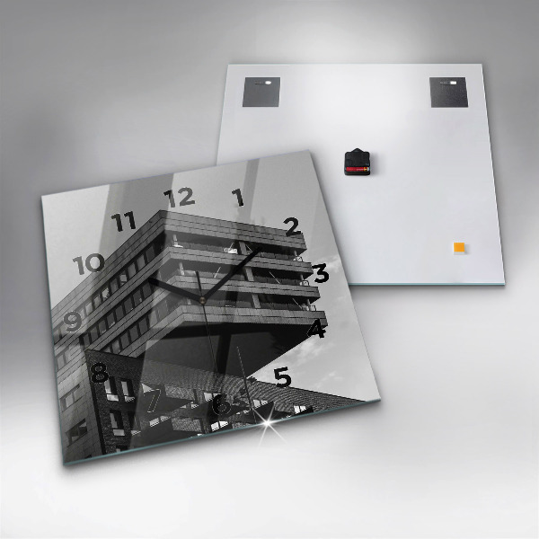 Čtvercové nástěnné hodiny Architektura v Amsterdamu