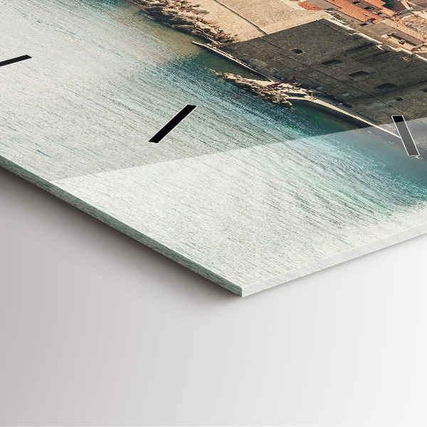 Čtvercové nástěnné hodiny Plachetnice v Dubrovníku