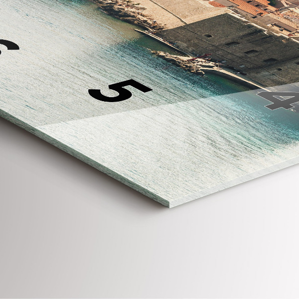 Čtvercové nástěnné hodiny Plachetnice v Dubrovníku