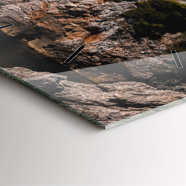 Čtvercové nástěnné hodiny Útesy v Dubrovníku