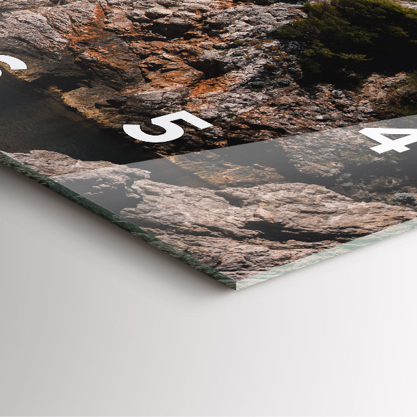 Čtvercové nástěnné hodiny Útesy v Dubrovníku