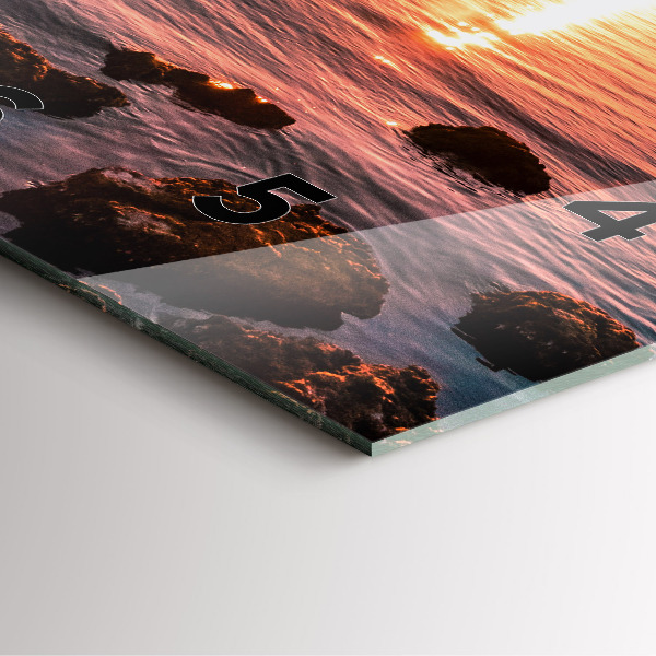 Čtvercové nástěnné hodiny Skály při západu slunce