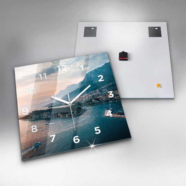 Čtvercové nástěnné hodiny Ostrov v Chorvatsku