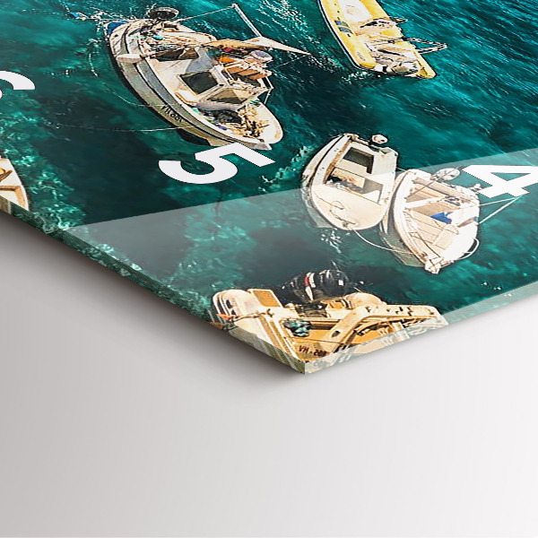 Čtvercové nástěnné hodiny Lodě v Chorvatsku