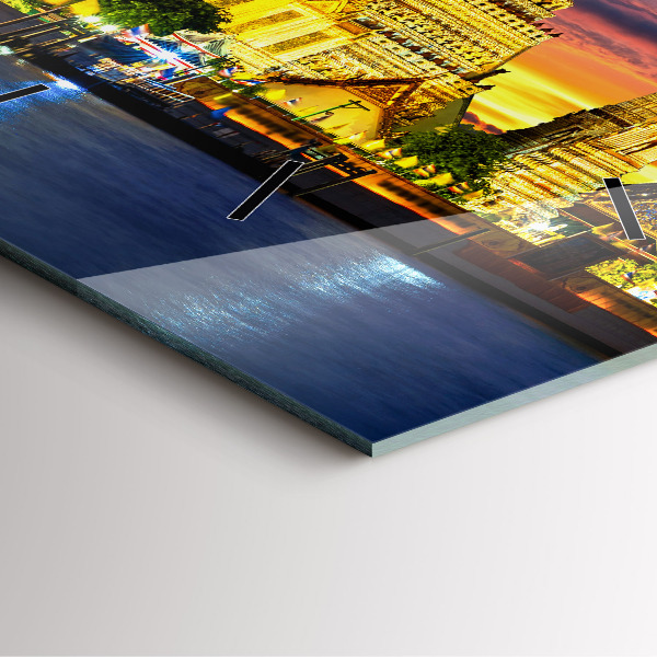 Skleněné hodiny čtvercové Chrám v Bangkoku