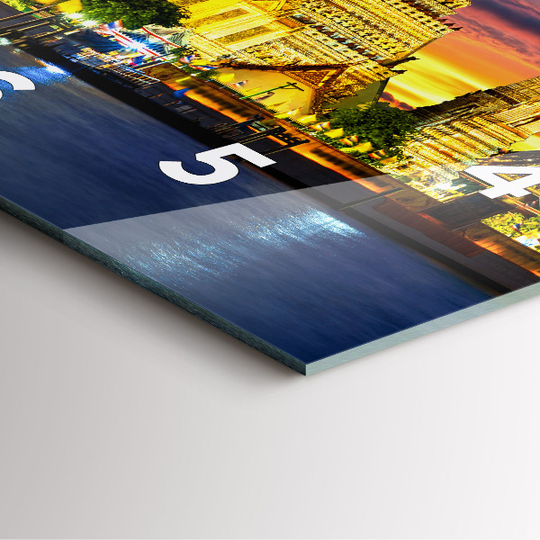 Skleněné hodiny čtvercové Chrám v Bangkoku