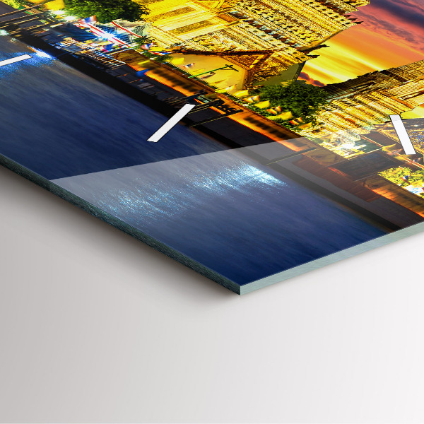 Skleněné hodiny čtvercové Chrám v Bangkoku