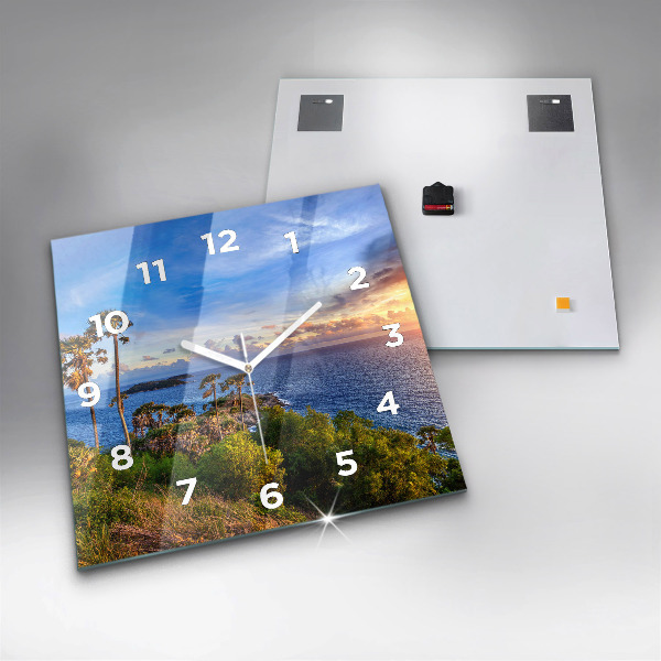 Skleněné hodiny čtvercové Phuket v Thajsku