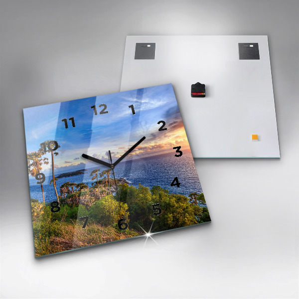 Skleněné hodiny čtvercové Phuket v Thajsku