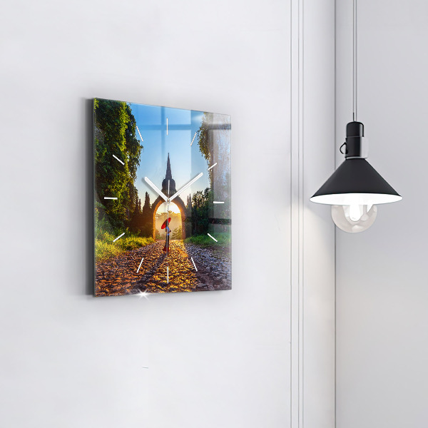 Skleněné hodiny čtvercové Park Surat Thani v Thajsku