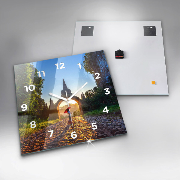 Skleněné hodiny čtvercové Park Surat Thani v Thajsku