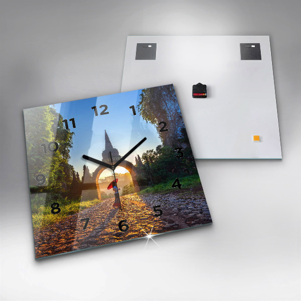 Skleněné hodiny čtvercové Park Surat Thani v Thajsku