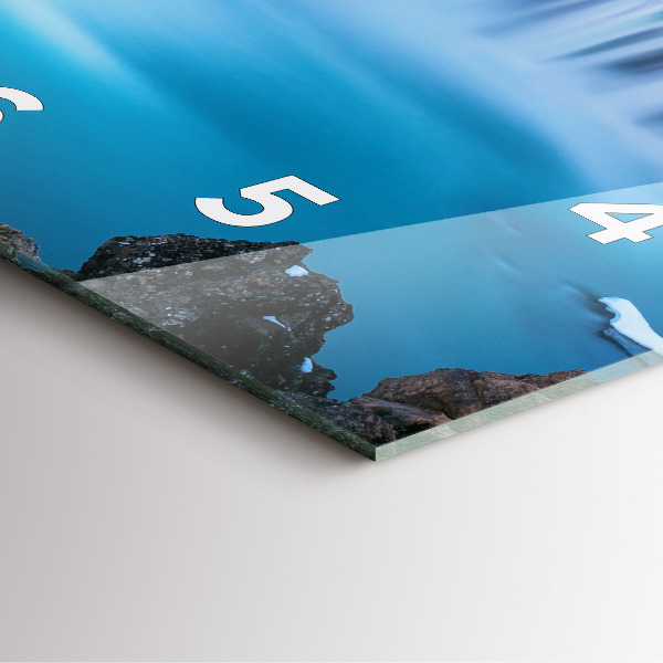 Skleněné hodiny čtvercové Vodopád Godafoss Island