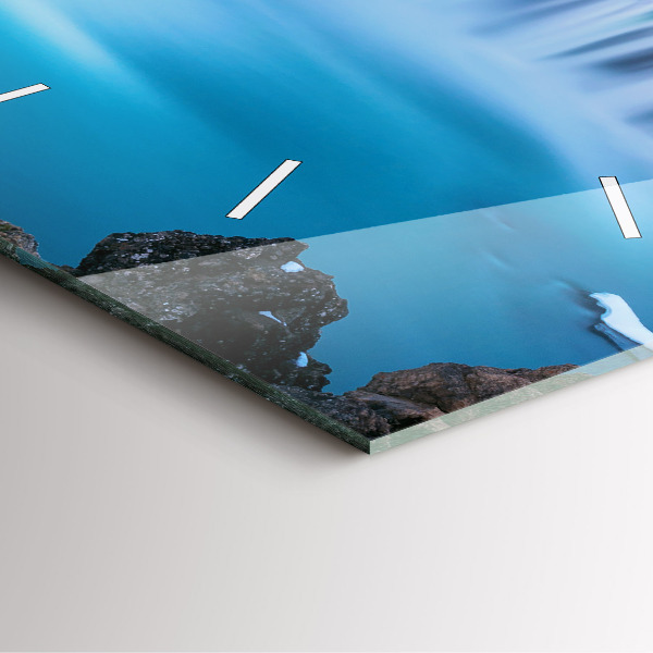 Skleněné hodiny čtvercové Vodopád Godafoss Island