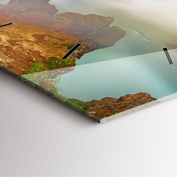 Skleněné hodiny čtvercové Godafoss na Islandu