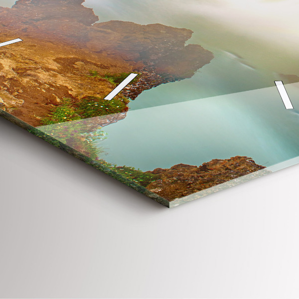 Skleněné hodiny čtvercové Godafoss na Islandu