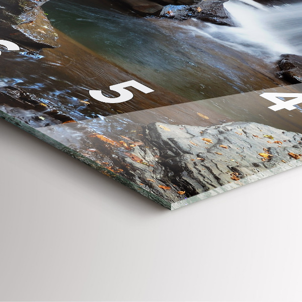 Skleněné hodiny čtvercové Islandský vodopád a skály