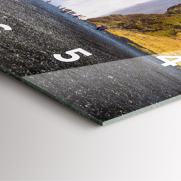 Skleněné hodiny čtvercové Vodopád na Islandu