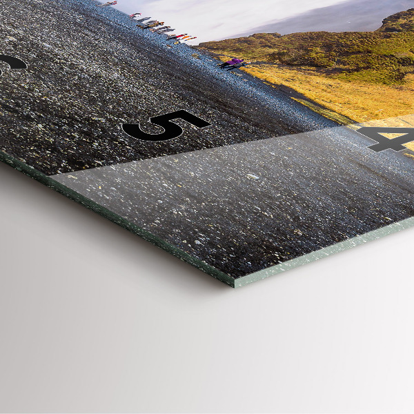 Skleněné hodiny čtvercové Vodopád na Islandu