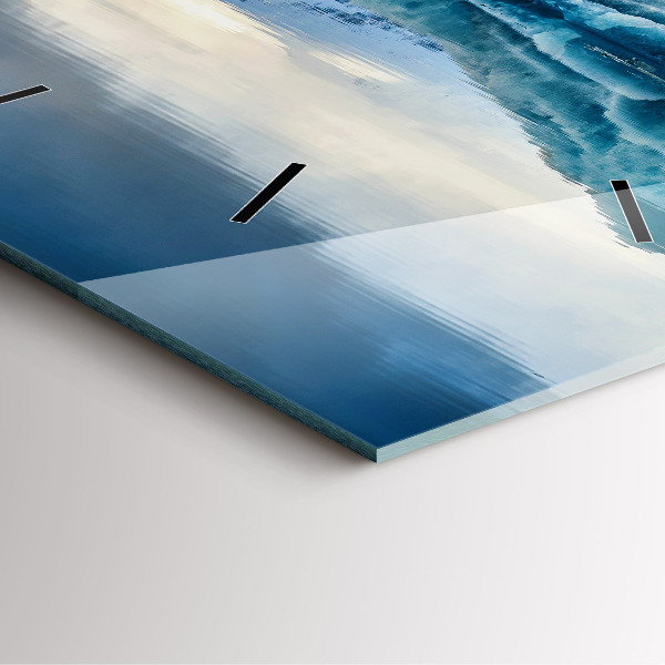 Skleněné hodiny čtvercové Jezero Jokulsarlon Island