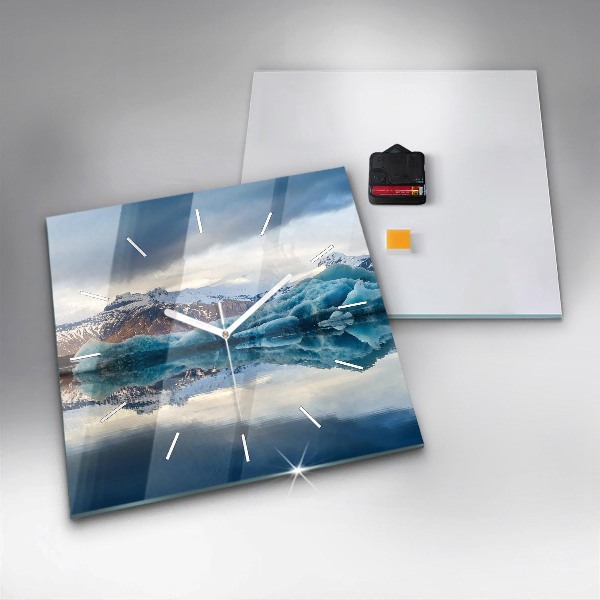 Skleněné hodiny čtvercové Jezero Jokulsarlon Island