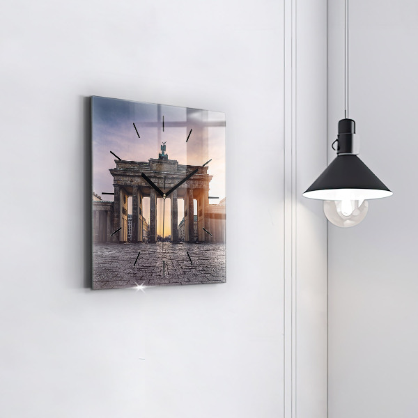 Skleněné hodiny čtvercové Braniborská brána