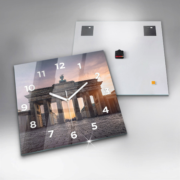 Skleněné hodiny čtvercové Braniborská brána