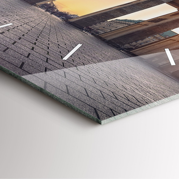 Skleněné hodiny čtvercové Braniborská brána