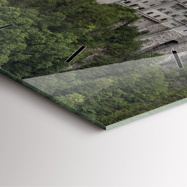 Skleněné hodiny čtvercové Zámek Neuschwanstein