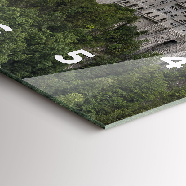 Skleněné hodiny čtvercové Zámek Neuschwanstein