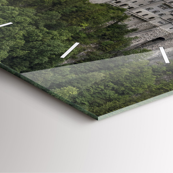 Skleněné hodiny čtvercové Zámek Neuschwanstein