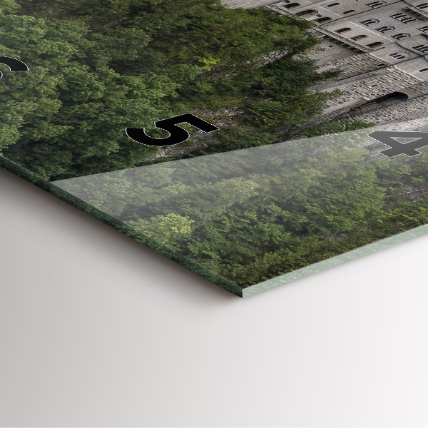 Skleněné hodiny čtvercové Zámek Neuschwanstein